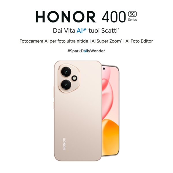 HONOR 400 Series 5G Dai vita AI tuoi scatti Fotocamera AI per foto ultra nitide AI super zoom AI foto editor #SparkDailyWonder