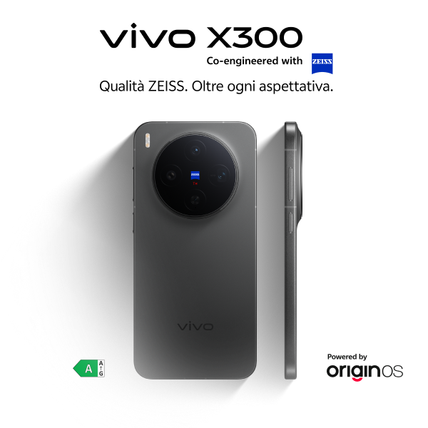 VIVO X300 co-engineered with ZEISS powered by originos classe energetica A