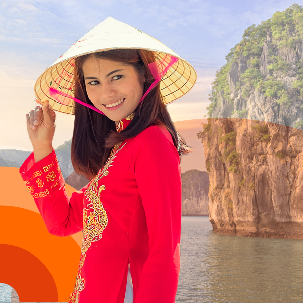 ragazza vietnamita sorridente