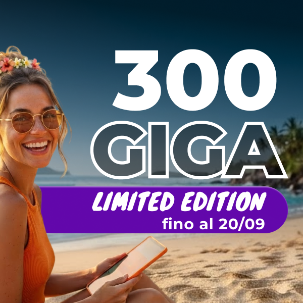 ragazza con tablet in mano - Offerta 200 GIGA per 3 mesi