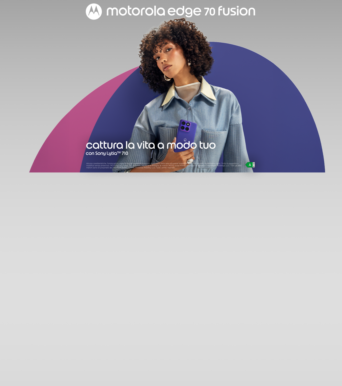 motorola edge 70 fusion cattura la vita a modo tuo con Sony Lytia 710 classe energetica A