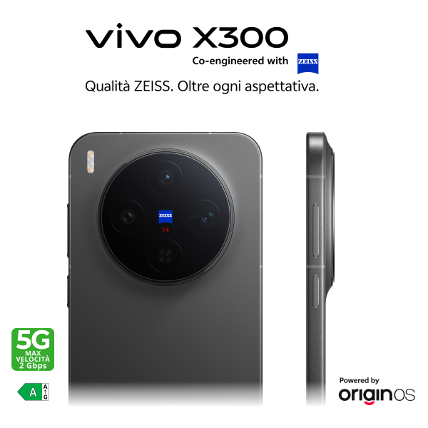 VIVO X300 co-engineered with ZEISS powered by originos classe energetica A